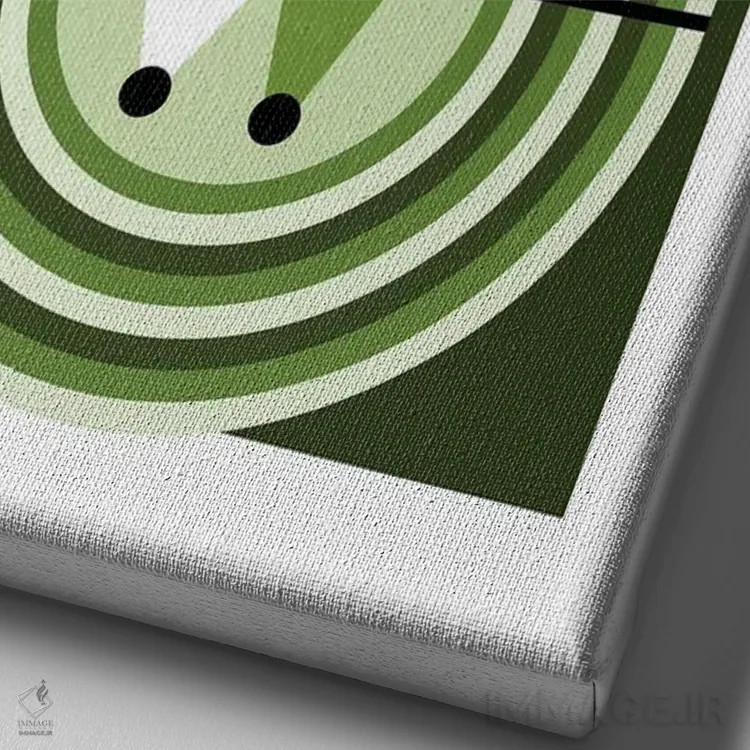 تابلو دوی میدانی سبزرنگ اثر بث بوردلون - نمای نزدیک بافت بوم