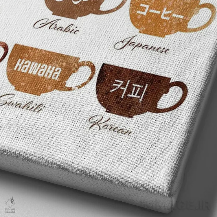 تابلو قهوه در سراسر جهان اثر بث بوردلون - نمای نزدیک بافت بوم