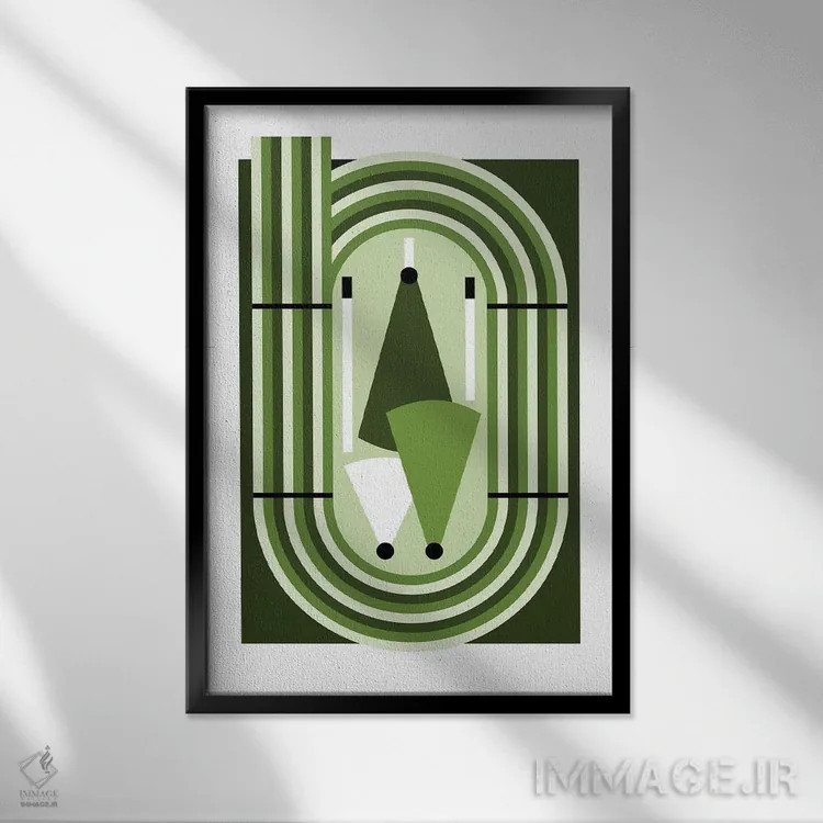 تابلو دوی میدانی سبزرنگ اثر بث بوردلون - نمای قابدار مشکی