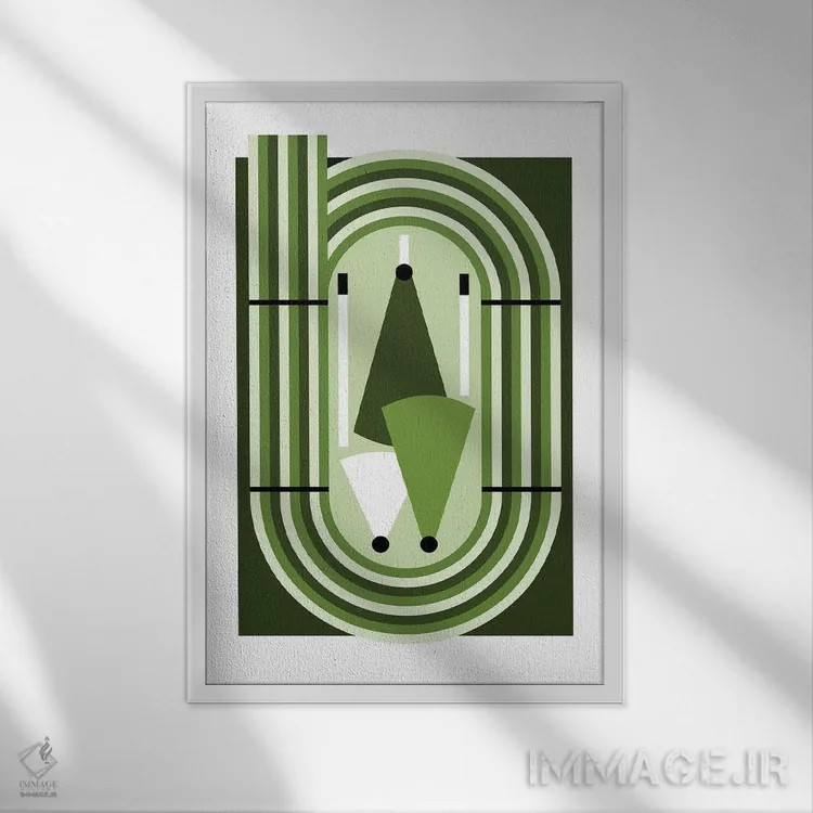 تابلو دوی میدانی سبزرنگ اثر بث بوردلون - نمای قابدار سفید