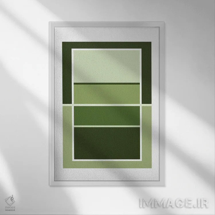 تابلو زمین والیبال سبزرنگ اثر بث بوردلون - نمای قابدار سفید