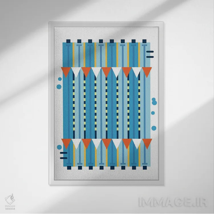 تابلو پاپ آرت استخر شنا با پاشیدن آب اثر بث بوردلون - نمای قابدار سفید