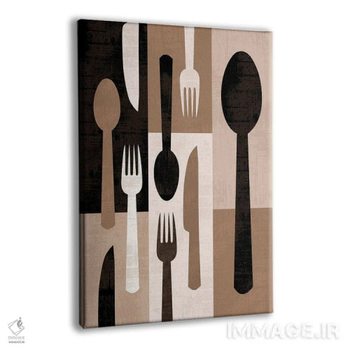 تابلو قاشق و چنگال مدرن اثر بث بوردلون - نمای پرسپکتیو محصول