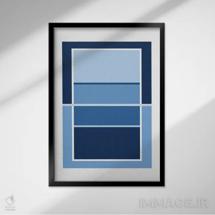 تابلو زمین والیبال آبیرنگ اثر بث بوردلون - نمای قابدار مشکی