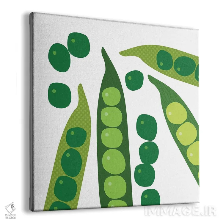 تابلو پاپ آرت مربعی نخود سبز اثر بث بوردلون - نمای پرسپکتیو محصول