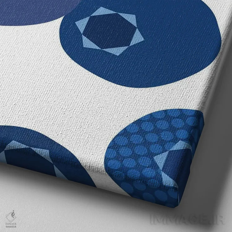 تابلو پاپ آرت مربعی بلوبری (زغالاختهٔ آبی) اثر بث بوردلون - نمای نزدیک بافت بوم