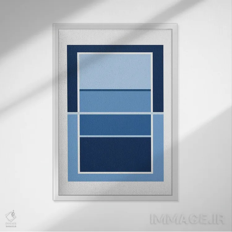 تابلو زمین والیبال آبیرنگ اثر بث بوردلون - نمای قابدار سفید