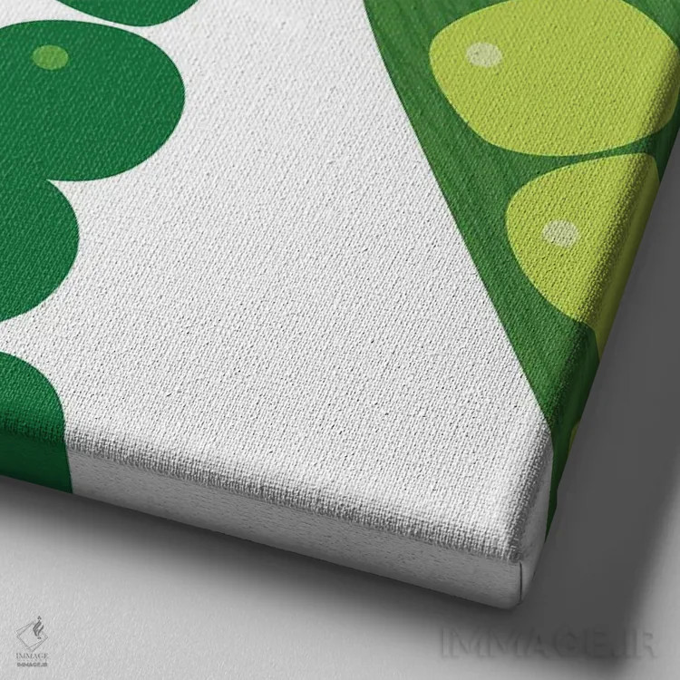 تابلو پاپ آرت مربعی نخود سبز اثر بث بوردلون - نمای نزدیک بافت بوم