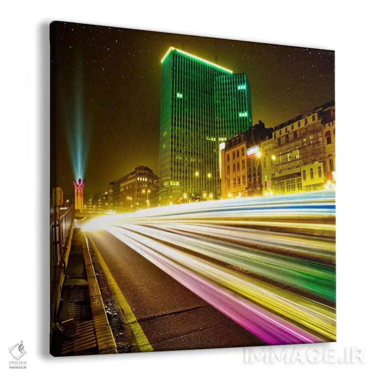 تابلو بروکسل در شب (بلژیک) اثر بن هاین (هنرمند بلژیکی) - نمای پرسپکتیو محصول