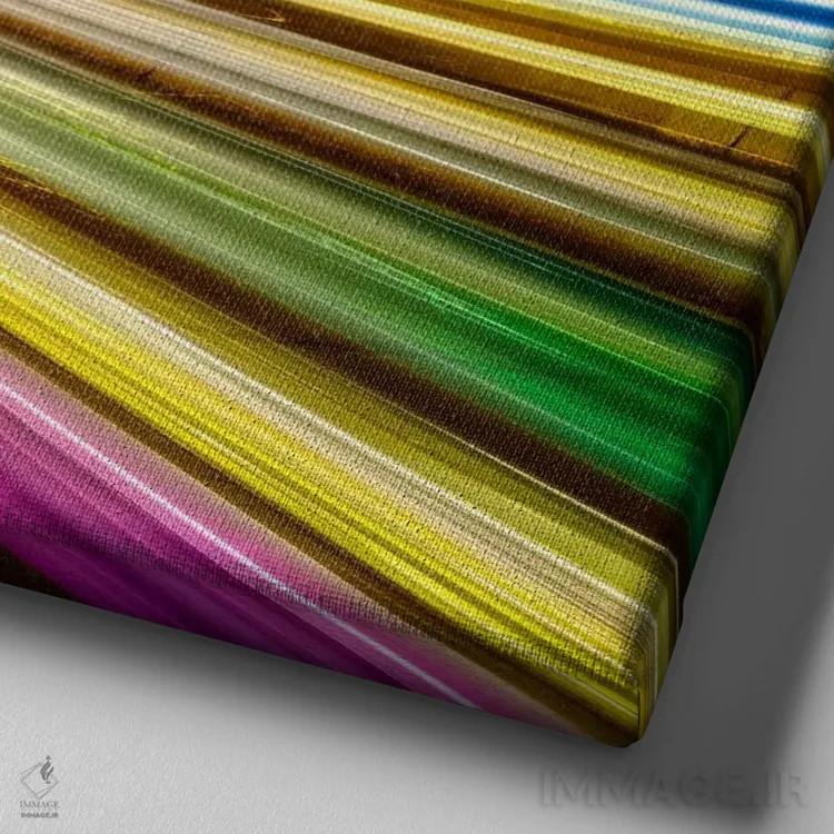 تابلو بروکسل در شب (بلژیک) اثر بن هاین (هنرمند بلژیکی) - نمای نزدیک بافت بوم