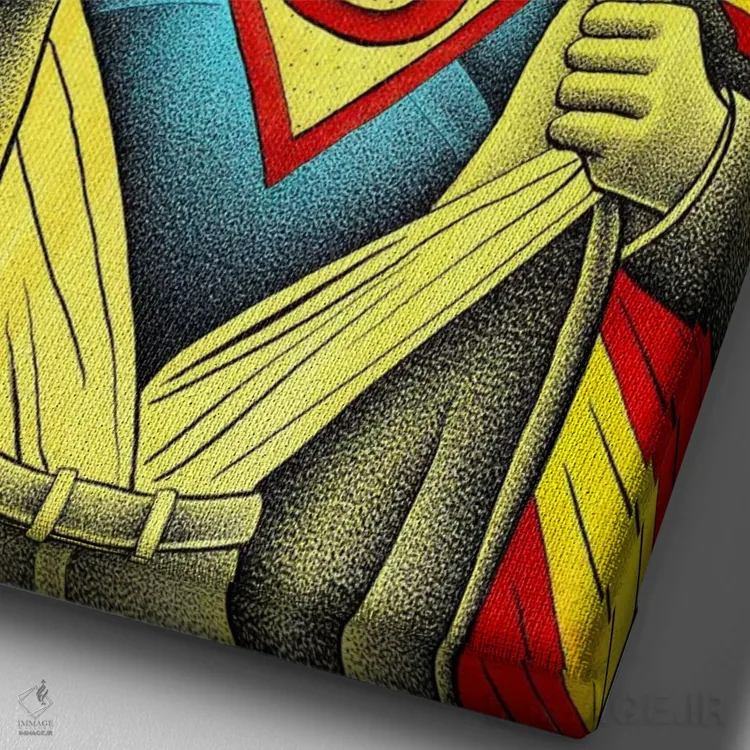 تابلو اوباما در برابر ترس اثر بن هاین (هنرمند بلژیکی) - نمای نزدیک بافت بوم