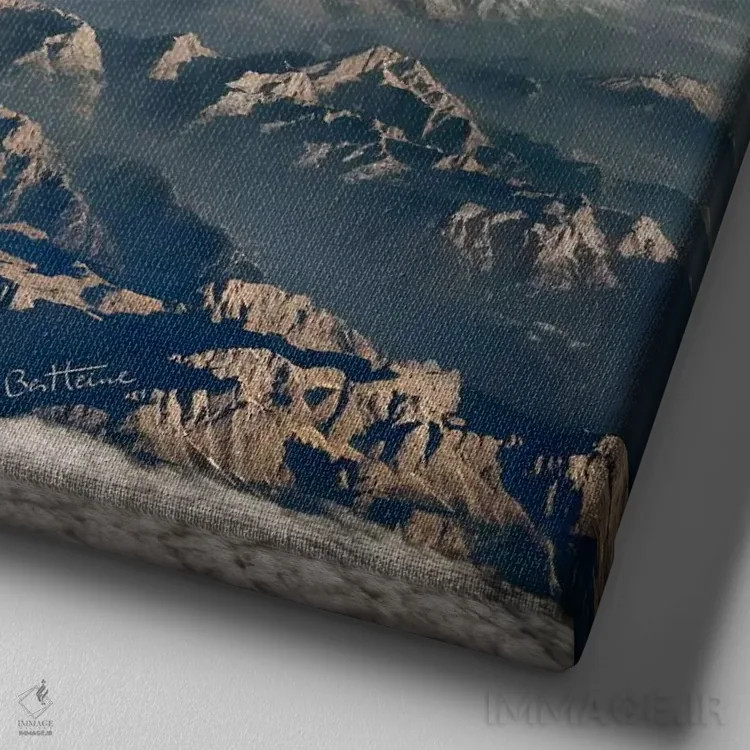 تابلو سیارهٔ زمین اثر بن هاین (هنرمند بلژیکی) - نمای نزدیک بافت بوم