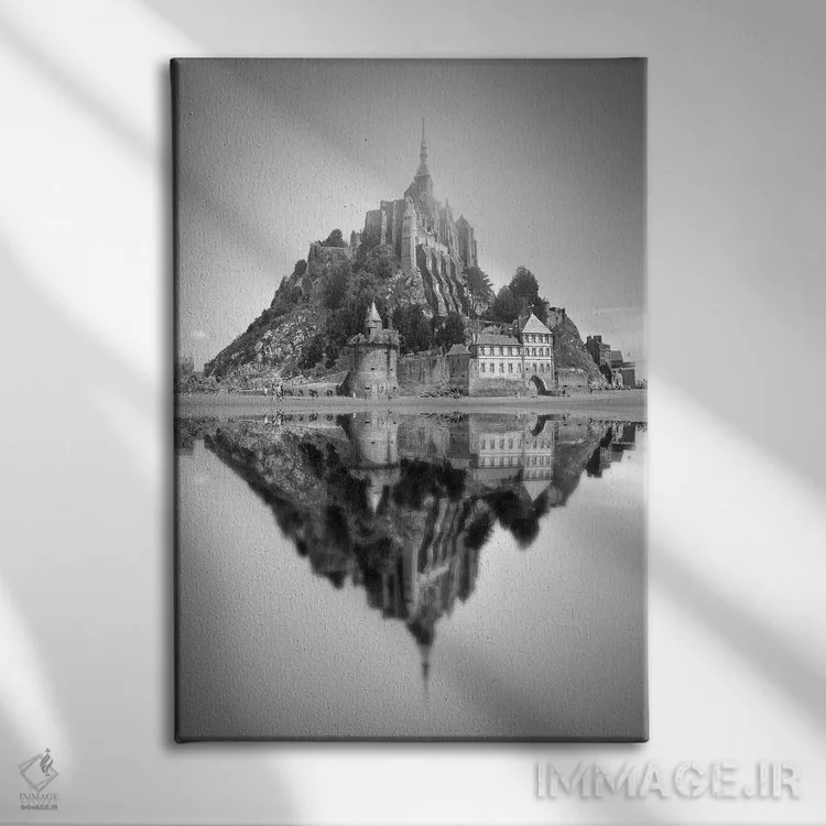 تابلو مون سنمیشل ۲ (فرانسه) اثر بن هاین (هنرمند بلژیکی) - نمای روبهرو روی دیوار