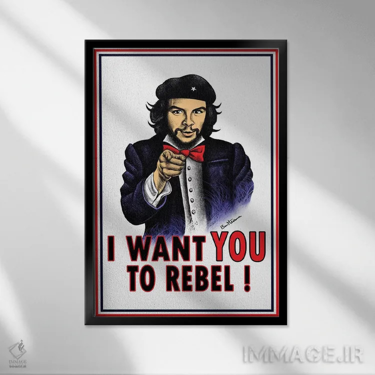 تابلو چه (چه گوارا) اثر بن هاین (هنرمند بلژیکی) - نمای قابدار مشکی