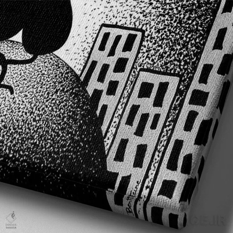 تابلو وفاداری اثر بن هاین (هنرمند بلژیکی) - نمای نزدیک بافت بوم