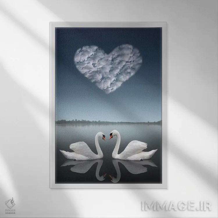 تابلو با هم اثر بن هاین (هنرمند بلژیکی) - نمای قابدار سفید