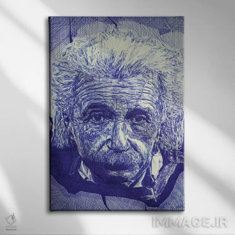 تابلو خودکار انیشتین اثر بن هاین (هنرمند بلژیکی) - نمای روبهرو روی دیوار