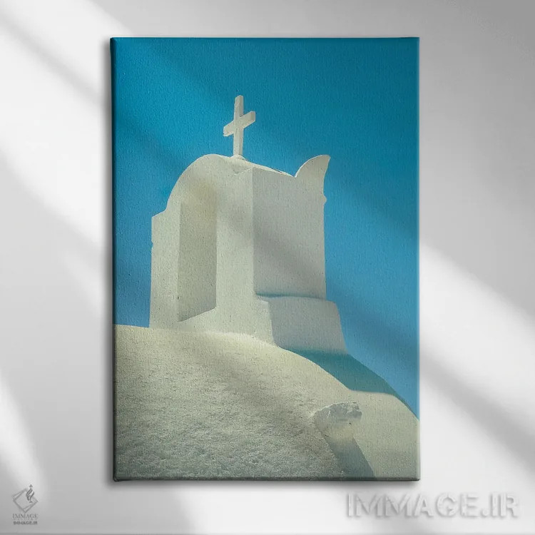 تابلو سانتورینی ۳ (یونان) اثر بن هاین (هنرمند بلژیکی) - نمای روبهرو روی دیوار