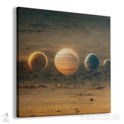 تابلو سیارهها اثر بن هاین (هنرمند بلژیکی) - نمای پرسپکتیو محصول