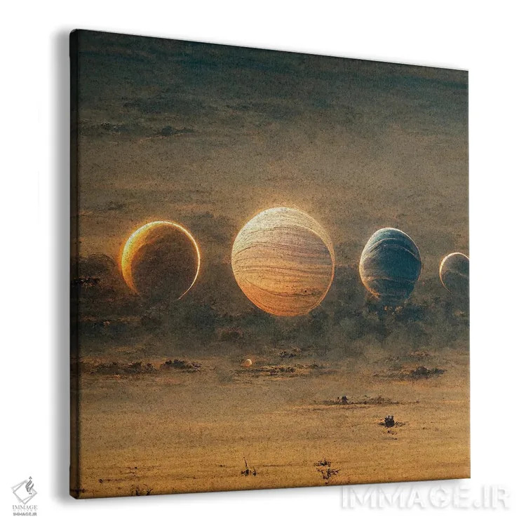 تابلو سیارهها اثر بن هاین (هنرمند بلژیکی) - نمای پرسپکتیو محصول