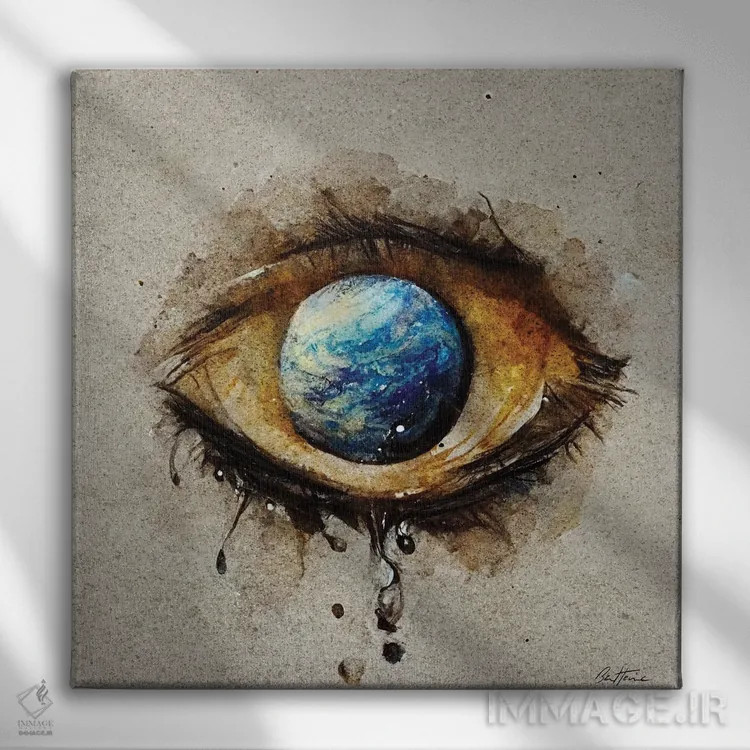 تابلو اشکها اثر بن هاین (هنرمند بلژیکی) - نمای روبهرو روی دیوار
