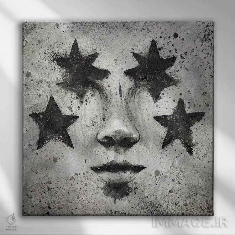 تابلو گریه نکن بیس اثر بن هاین (هنرمند بلژیکی) - نمای روبهرو روی دیوار