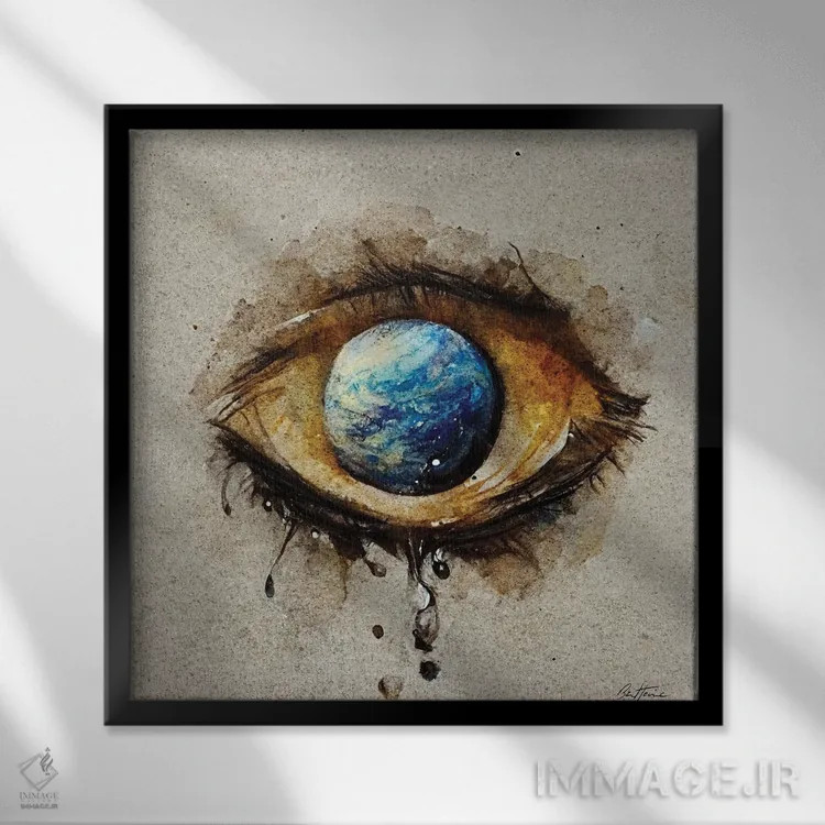 تابلو اشکها اثر بن هاین (هنرمند بلژیکی) - نمای قابدار مشکی