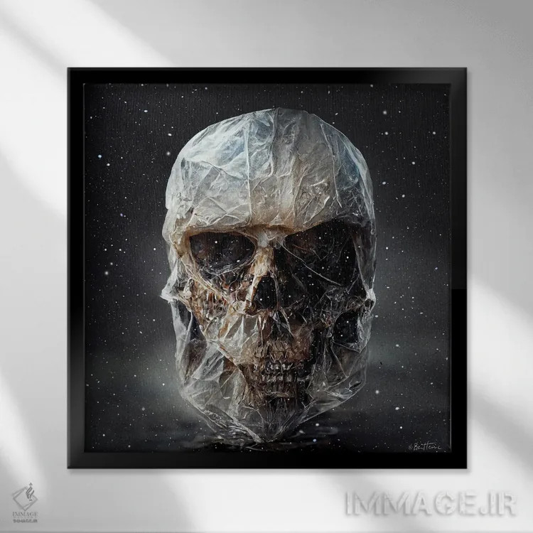 تابلو جمجمه کیهانی اثر بن هاین (هنرمند بلژیکی) - نمای قابدار مشکی