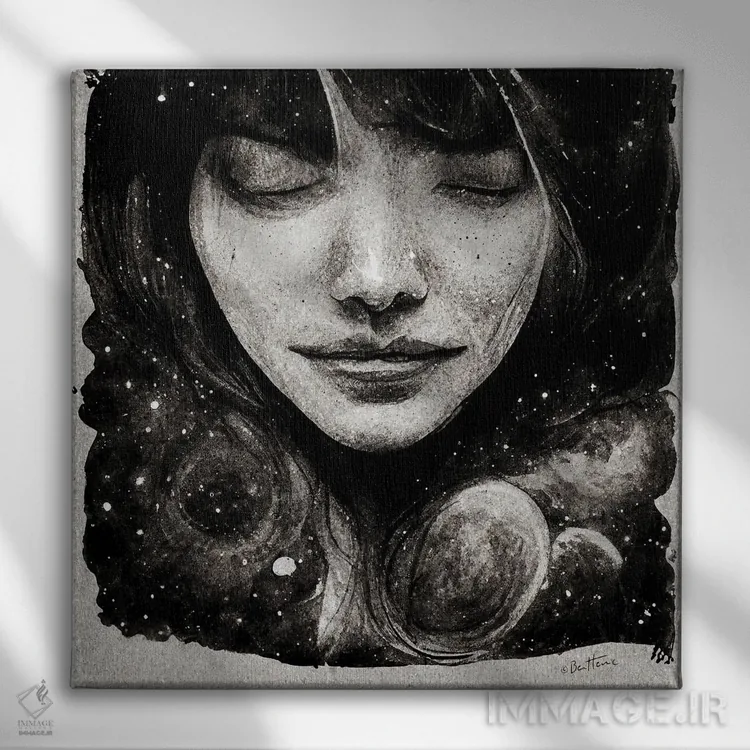 تابلو موی ستارهای II اثر بن هاین (هنرمند بلژیکی) - نمای روبهرو روی دیوار