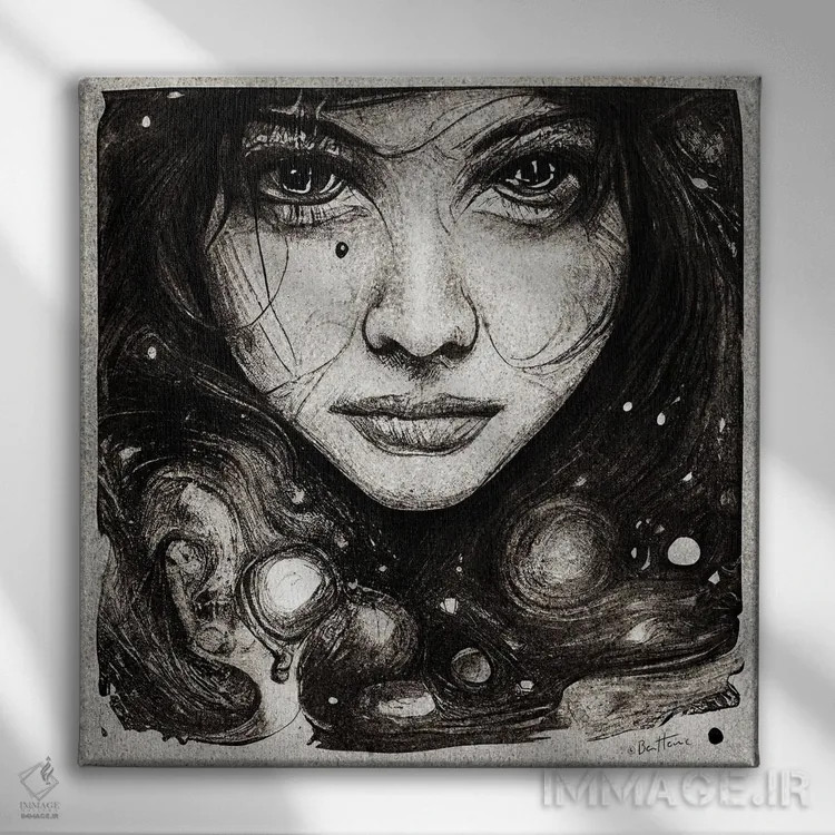 تابلو موی ستارهای اثر بن هاین (هنرمند بلژیکی) - نمای روبهرو روی دیوار