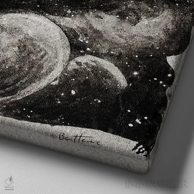 تابلو موی ستارهای II اثر بن هاین (هنرمند بلژیکی) - نمای نزدیک بافت بوم