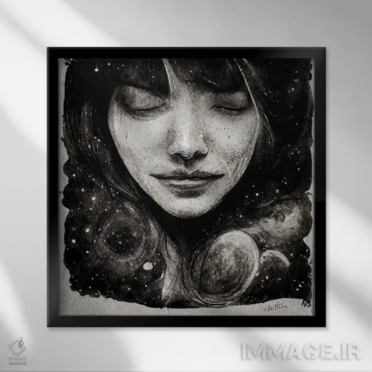 تابلو موی ستارهای II اثر بن هاین (هنرمند بلژیکی) - نمای قابدار مشکی