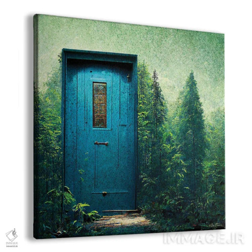 تابلو درب آبی در میان سبزهها اثر بن هاین (هنرمند بلژیکی) - نمای پرسپکتیو محصول