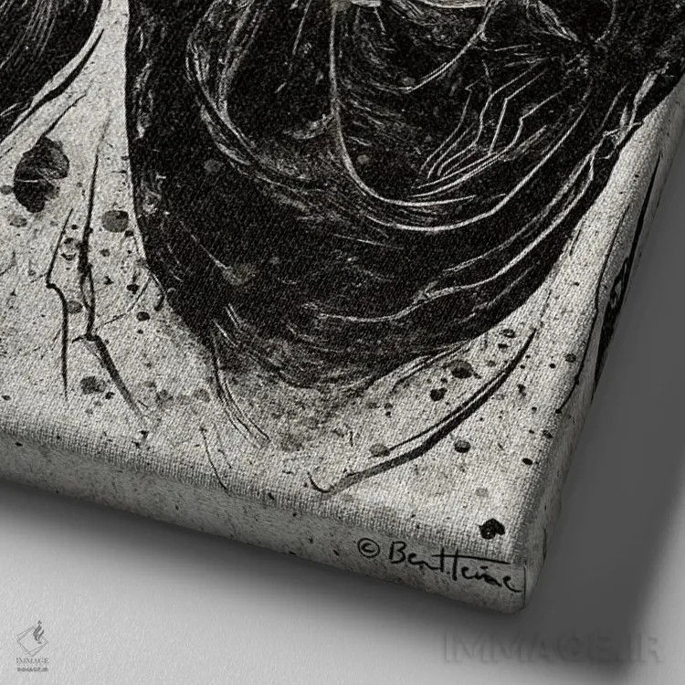 تابلو ما از سیارههای مختلف آمدهایم اثر بن هاین (هنرمند بلژیکی) - نمای نزدیک بافت بوم