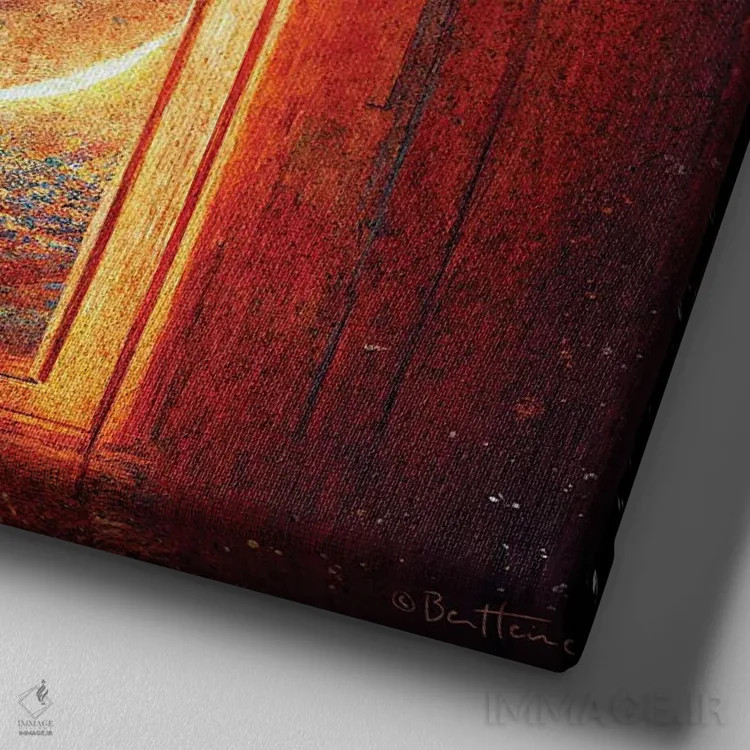 تابلو بازگشت اثر بن هاین (هنرمند بلژیکی) - نمای نزدیک بافت بوم