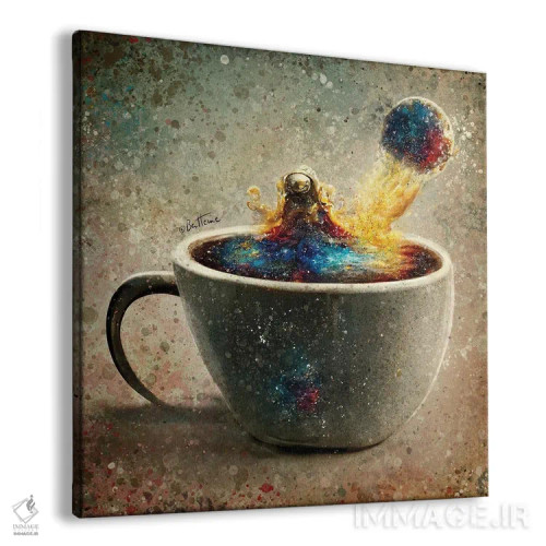 تابلو یک فنجان قهوه اثر بن هاین (هنرمند بلژیکی) - نمای پرسپکتیو محصول
