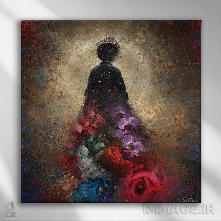 تابلو ملکه الیزابت کیهانی اثر بن هاین (هنرمند بلژیکی) - نمای روبهرو روی دیوار