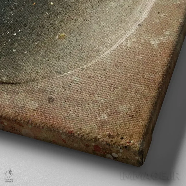 تابلو یک فنجان قهوه اثر بن هاین (هنرمند بلژیکی) - نمای نزدیک بافت بوم