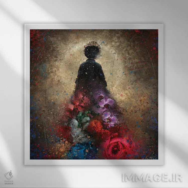 تابلو ملکه الیزابت کیهانی اثر بن هاین (هنرمند بلژیکی) - نمای قابدار سفید