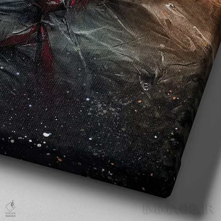 تابلو یونیفرمهای پلاستیکی اثر بن هاین (هنرمند بلژیکی) - نمای نزدیک بافت بوم