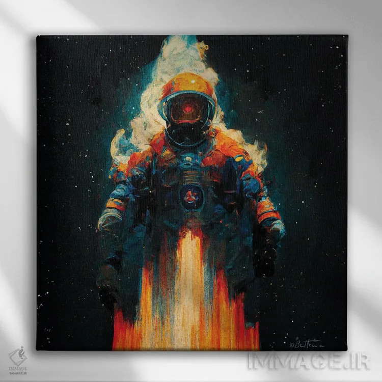 تابلو سفینه کیهانی اثر بن هاین (هنرمند بلژیکی) - نمای روبهرو روی دیوار