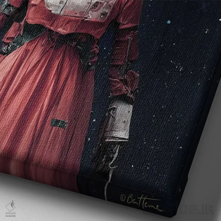 تابلو رویای یک شاهزادهخانم اثر بن هاین (هنرمند بلژیکی) - نمای نزدیک بافت بوم