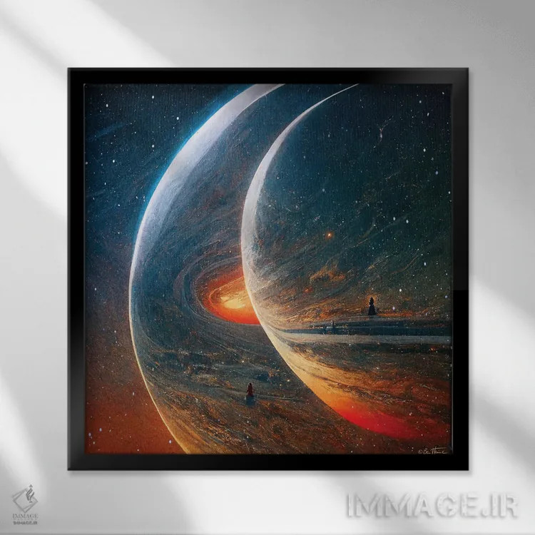 تابلو ما متفاوت و شبیه هم هستیم اثر بن هاین (هنرمند بلژیکی) - نمای قابدار مشکی