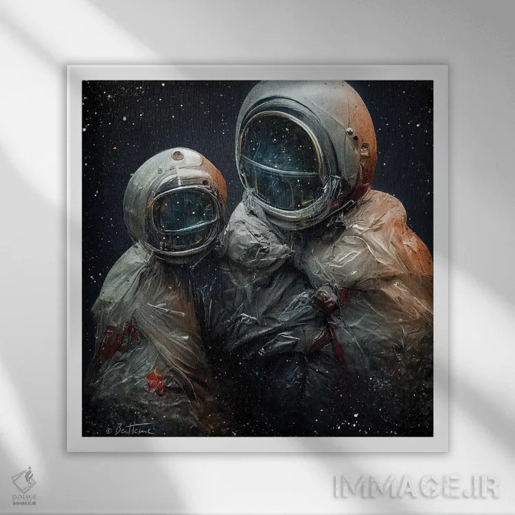 تابلو یونیفرمهای پلاستیکی اثر بن هاین (هنرمند بلژیکی) - نمای قابدار سفید