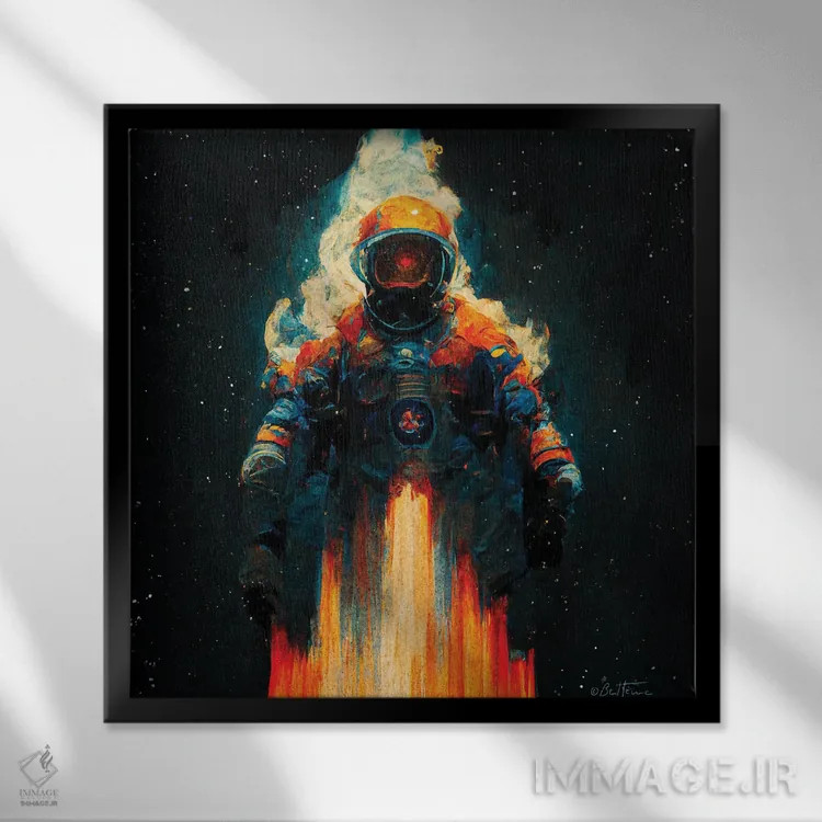 تابلو سفینه کیهانی اثر بن هاین (هنرمند بلژیکی) - نمای قابدار مشکی