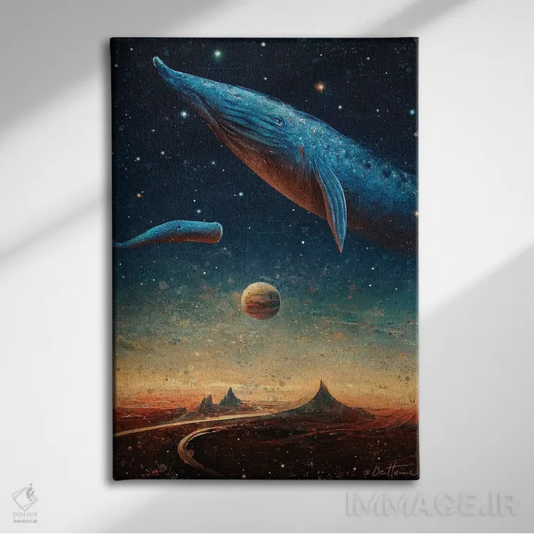 تابلو دو جهان اثر بن هاین (هنرمند بلژیکی) - نمای روبهرو روی دیوار