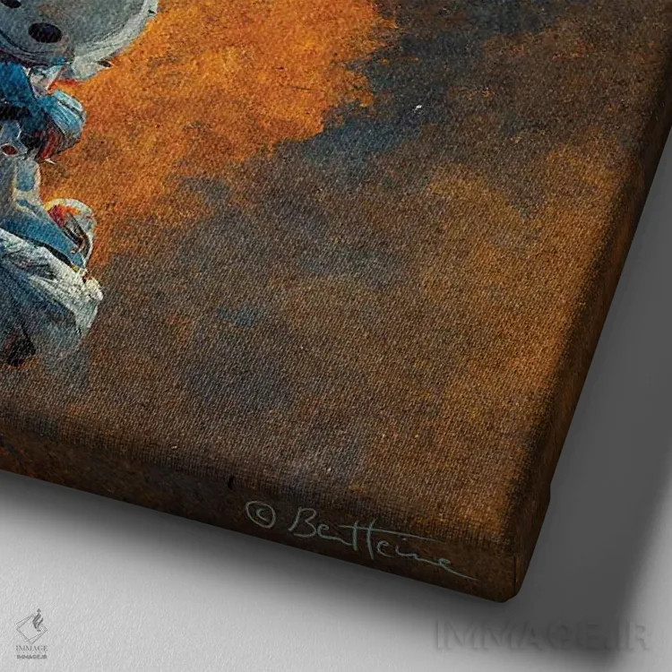 تابلو عشق واقعی اثر بن هاین (هنرمند بلژیکی) - نمای نزدیک بافت بوم