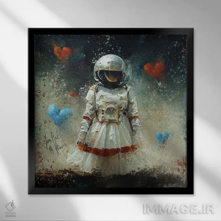 تابلو تو برای شاهزاده شدن به دنیا آمدی اثر بن هاین (هنرمند بلژیکی) - نمای قابدار مشکی