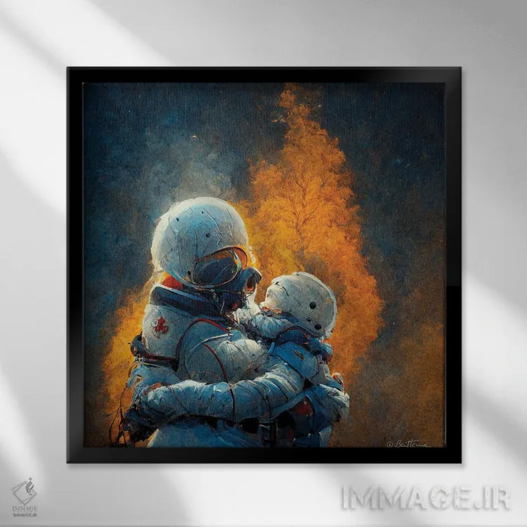 تابلو عشق واقعی اثر بن هاین (هنرمند بلژیکی) - نمای قابدار مشکی