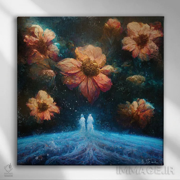 تابلو به یاد بیاور از کجا آمدهایم اثر بن هاین (هنرمند بلژیکی) - نمای روبهرو روی دیوار